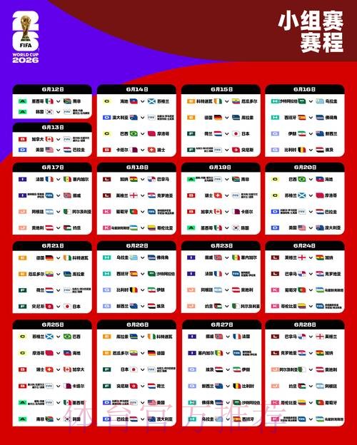 2026世界杯小组赛赛程一览实时赛程在哪里看